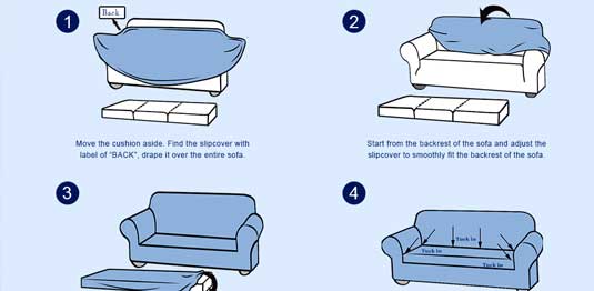 HOW TO PUT 3+2+1+1 SOFA COVER at home