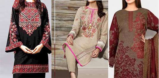 Women's Winter Khaddar Dresses Online Shopping in Pakistan 2023