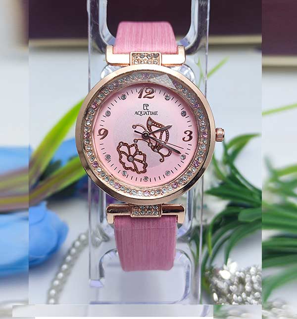 Beautiful Wrist Pink Watches For Girls (ZV:11120)