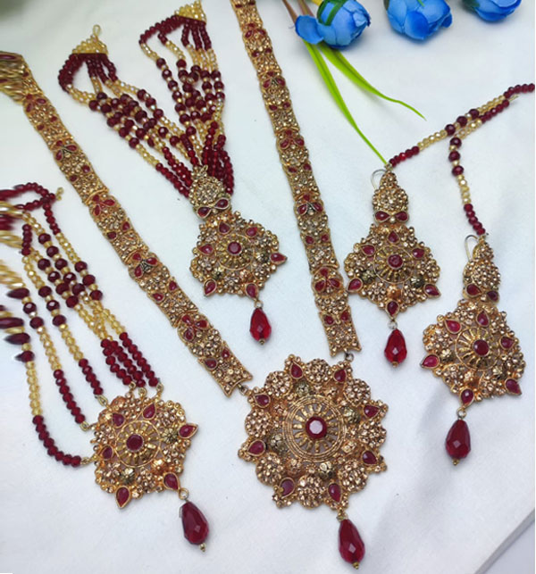 Bridal Set Combo Deal MALA Necklace & Jhumar Earring (ZV:14985)