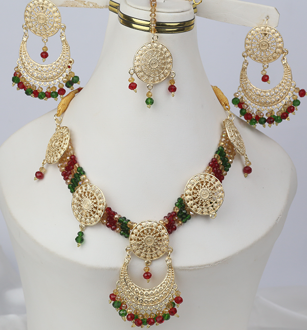 Multicolor jewelry Set With Matha Patti (ZV-3386)
