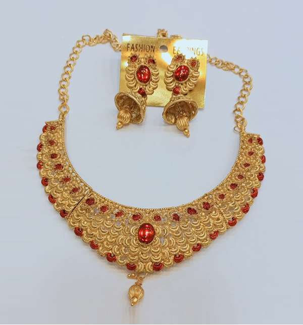 Indian Rajwadi Jewelry Set With Earrring (ZV:13683)