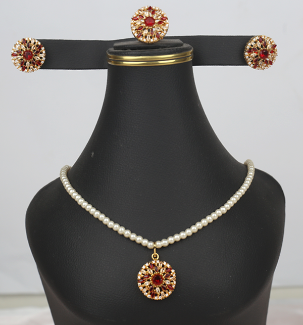 Pearls Jewellery Stone Set With Earing & Ring (PS-402)