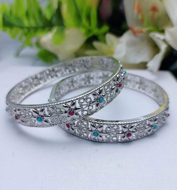 Silver Plated Bangles (ZV:14928)