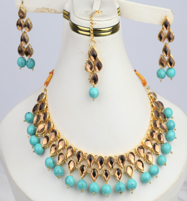 Kundan Stylish Necklace Set For Girls (PS-300)