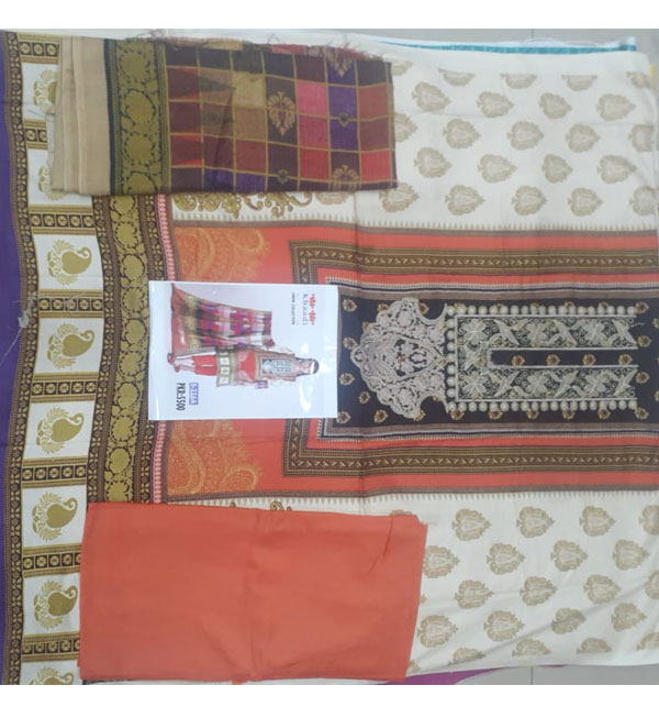Embroidered Linen Dress 2020 with Wool Shawl (LN-89) (Unstitched)