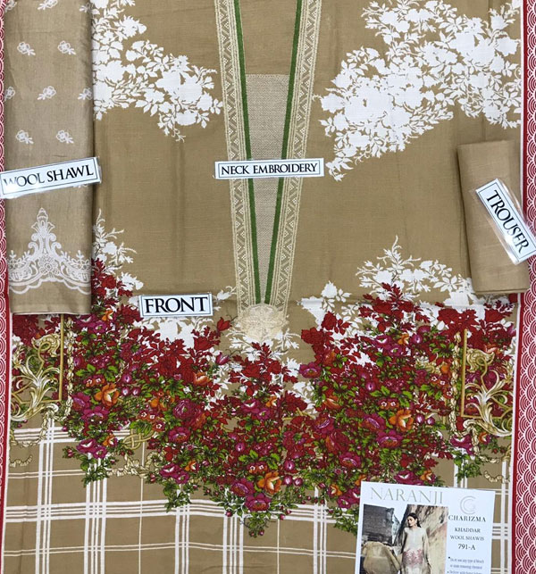 New Khadder Embroidered Suit with Wool Dupatta - Winter Collection 2020 (KD-84) (UnStitched)	