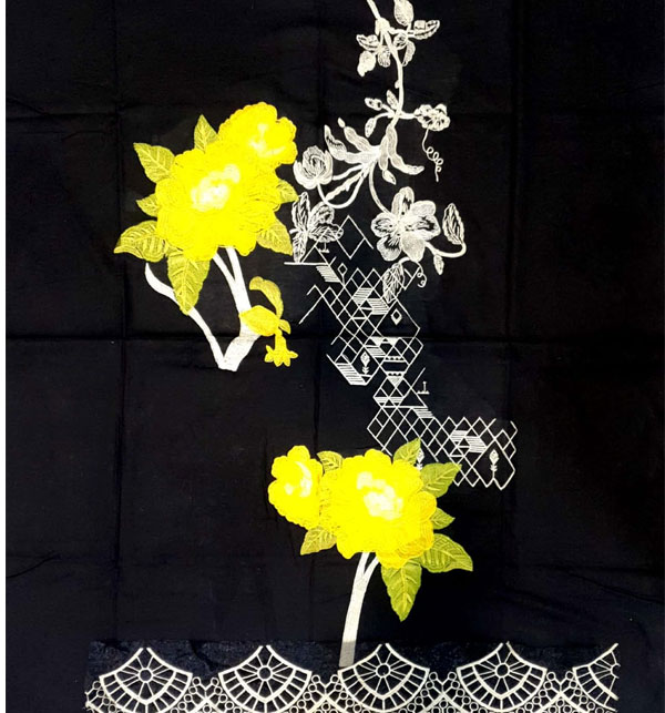 2 Piece Unstitched Embroidery Lawn Suits 80/80 (DRL-489) 