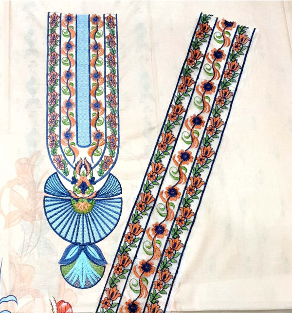 Lawn Embroidered  80/80 Lawn With Chiffon Printed Duppata  UnStitched (DRL-641)