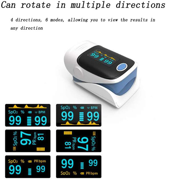 Finger Pulse Oximeter, OLED Display SPO2 Blood Oxygen Saturation Monitor Gallery Image 2