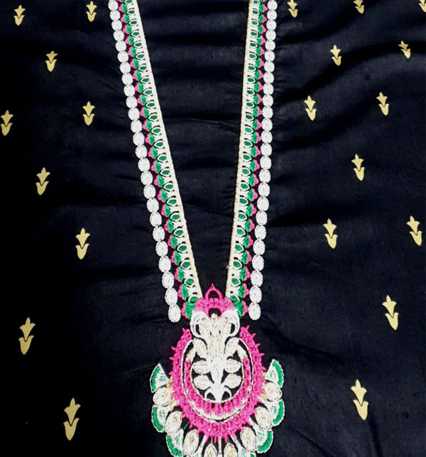 Linen Embroidery Suit With Wool Shawl Dupatta  (LN-158)
