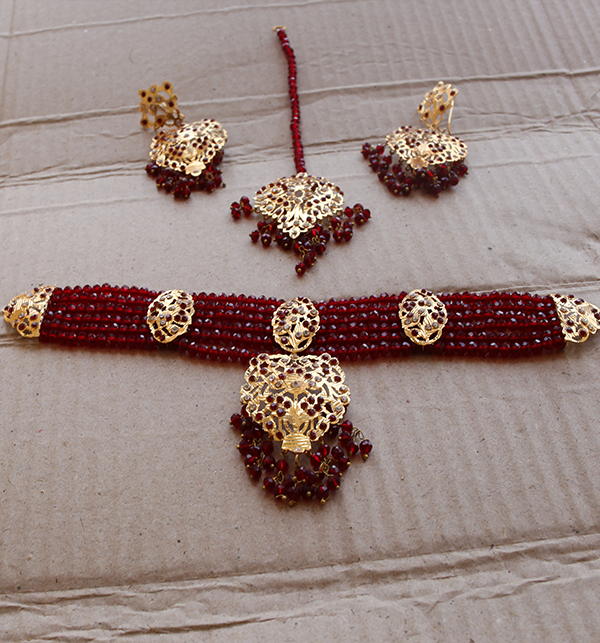 Bridal Hyderabadi Necklaces Set With Earring & Matta Patti (PS-228)