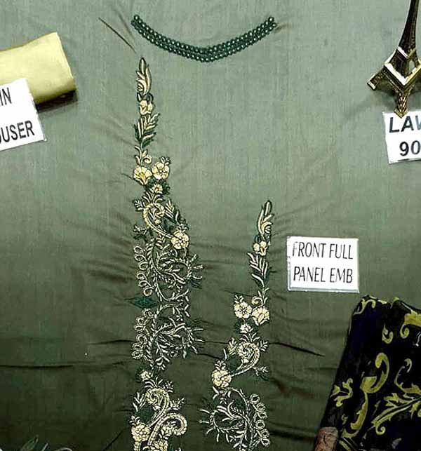 Lawn Heavy Front Panel Embroidered with Chiffon Dupatta (DRL-706) Gallery Image 1