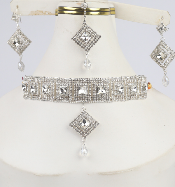 Silver Chocker Jewellery Set 2021 For Women (PS-285) Gallery Image 2