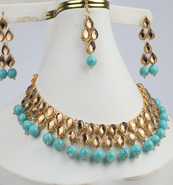 Kundan Stylish Necklace Set For Girls (PS-300)