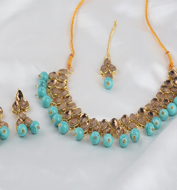 Kundan Stylish Necklace Set For Girls (PS-300)