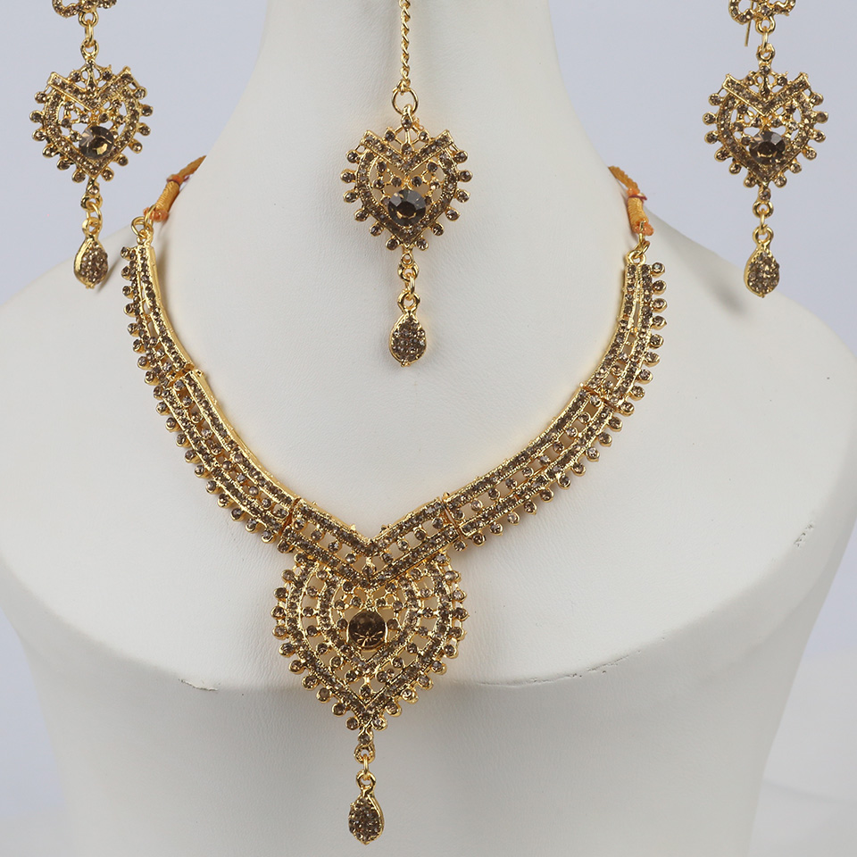 Golden Indian Jewelry Set For Girls (PS-327)
