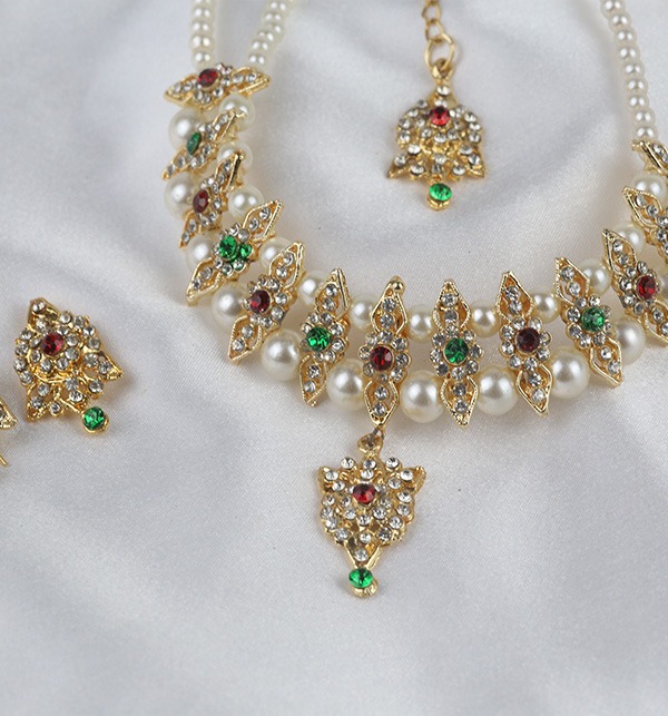 Multi Color Golden And Pearl Jewelry Sets 2021 (PS-334)