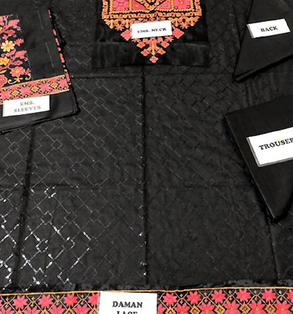 Pack Of -2 Law Full Heavy Embroidered Suit 2022 (Unsitched)  (DRL-488) &  (DRL-468) Gallery Image 1