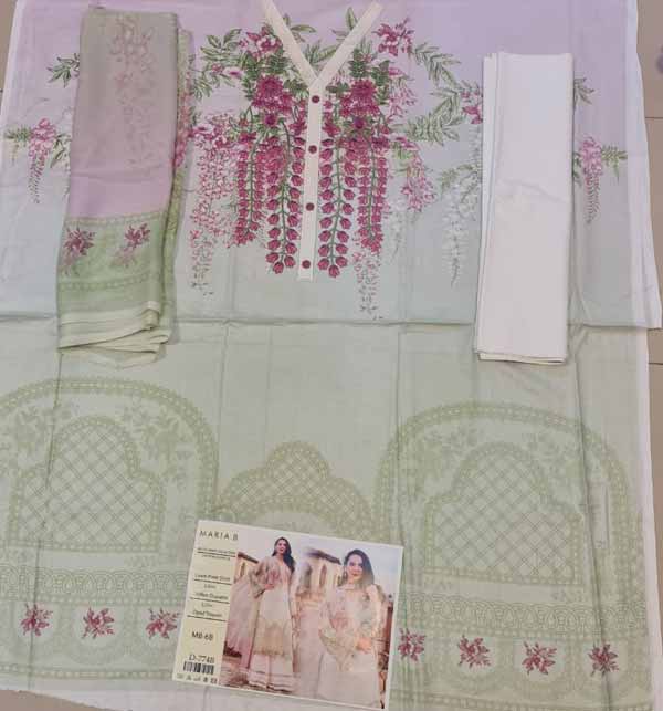 Hit Luxery Eid Lawn Suit WIth Chiffon Duppata (DRL-816)