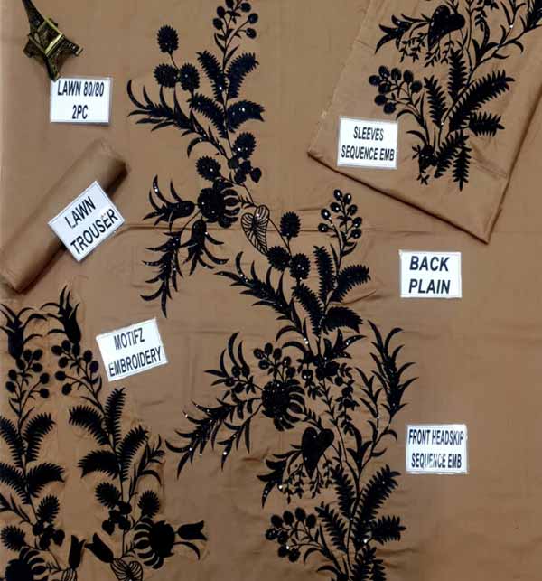 Linen SEQUENCE Embroidered 2PC (Unstitched) (LN-224) Gallery Image 1