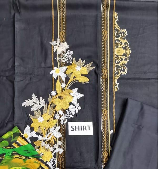 New Linen Embroidered Dress With Linen Dupatta UnStitched (LN-267) Gallery Image 1