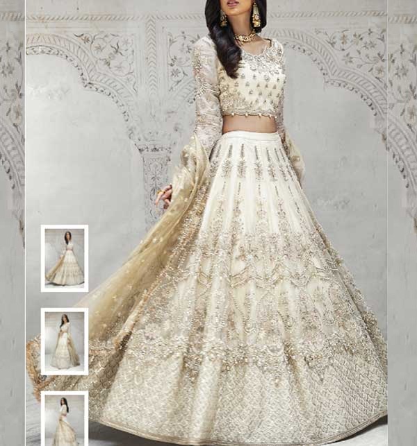 NET FULL HEAVY Embriodered Dress With 45 Inches Garara (Unstitched) (CHI-550) Gallery Image 1