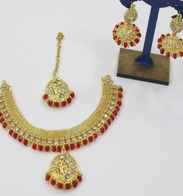 Jewelry Set With Earring & Matha Patti     (PS-423) Gallery Image 1
