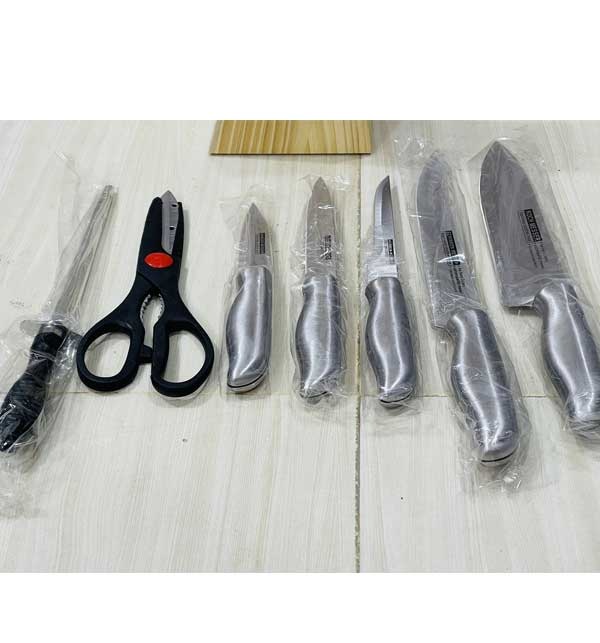 Kitchen Knife Set, Cooking Knives with Shears & Sharpener (KS-14) Gallery Image 1