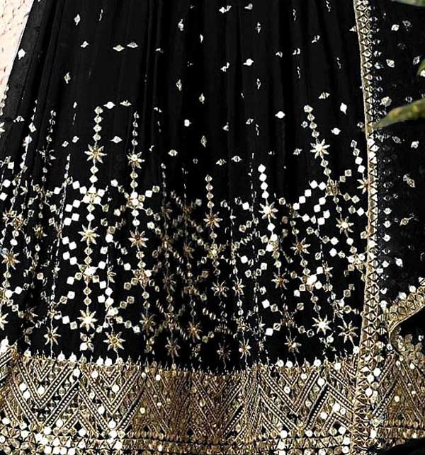 Black Party Wear Designer Georgette Lehengas at Rs 1299 in Surat | ID:  2851420608697