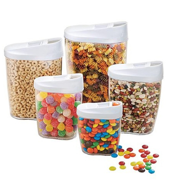 10 Piece Food Cereal Snack Container Storage Set (5 Container + 5 Cover) Gallery Image 1