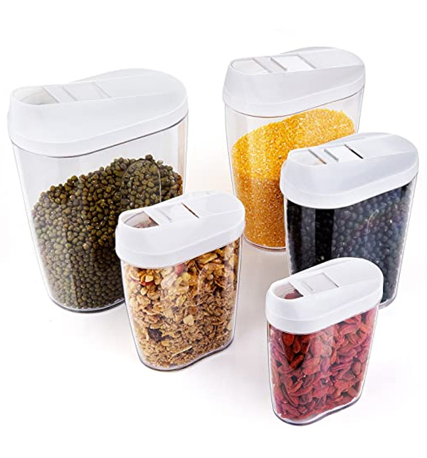 10 Piece Food Cereal Snack Container Storage Set (5 Container + 5 Cover) Gallery Image 2