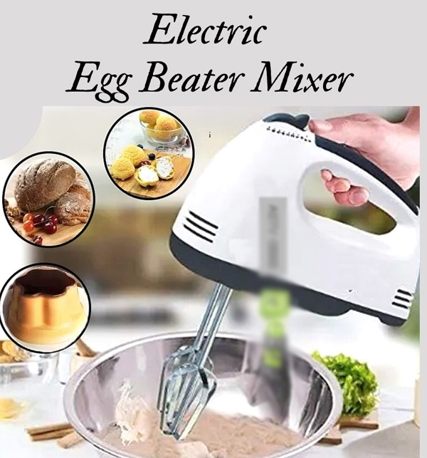 China Import Electric Egg Beater and Mixer- White Gallery Image 1