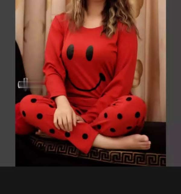 Night Wear Printed T-shirts With Printed Trouser Soft Cotton Jersey (ND-18)