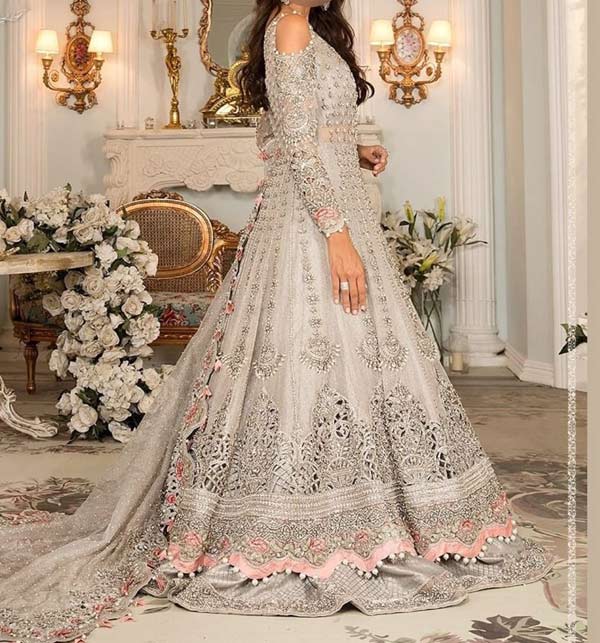 Luxury Heavy Embroidered Net Wedding Maxi Dress 2022  (CHI-791) Gallery Image 1