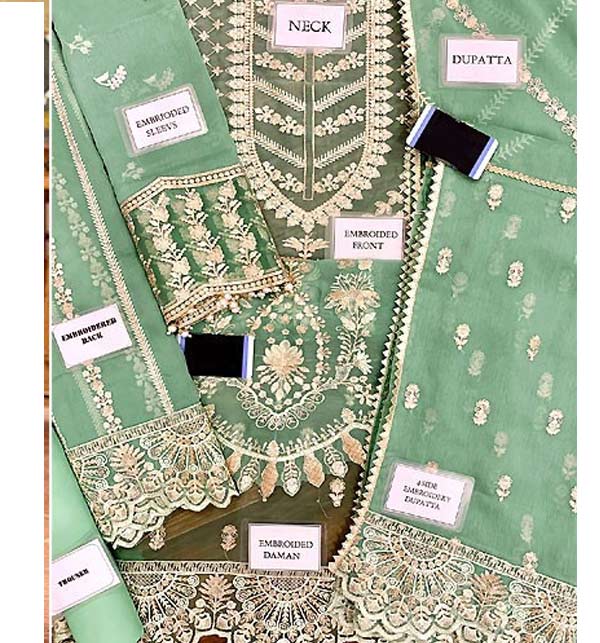 Heavy Embroidered Chiffon Wedding Dress 2022 (CHI-792) Gallery Image 1