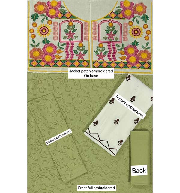 Lawn Full Embroidery Kotti Style Suit Unstitched 2 Piece (UnStitched) (DRL-1286)