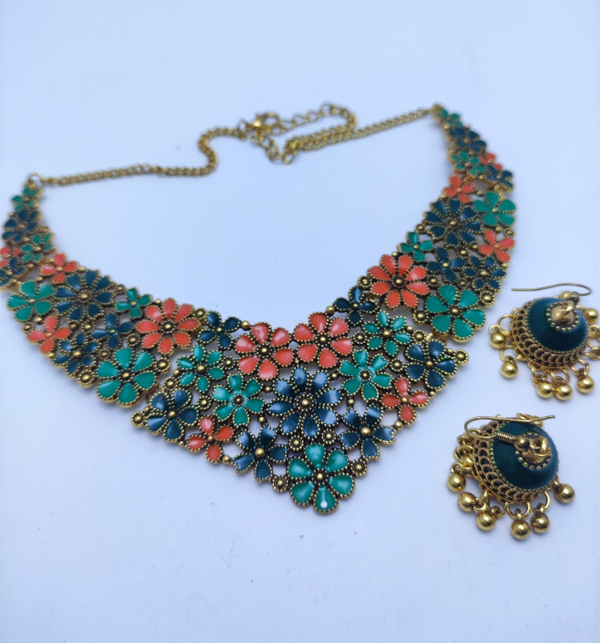 Elegant Turkish Necklace Set Earring (ZV:12312) Gallery Image 1
