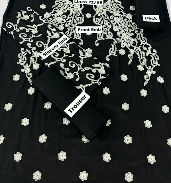 Linen 2 PCs Embroidered Dress (Unstitched) (LN-381)