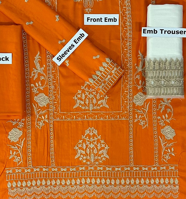Linen 2 PCs Embroidered Dress (Unstitched) (LN-383)	