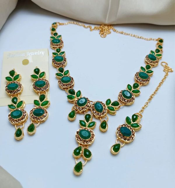 Necklace Set Earring & Matha Patti (ZV:14880) Gallery Image 1
