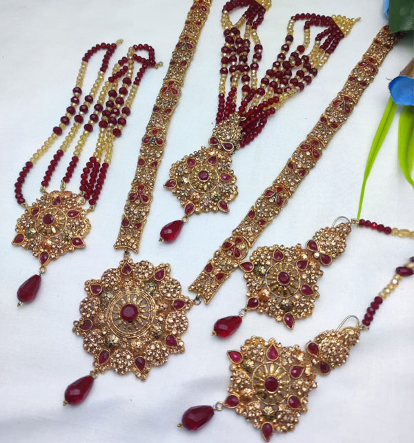 Bridal Set Combo Deal MALA Necklace & Jhumar Earring (ZV:14985)