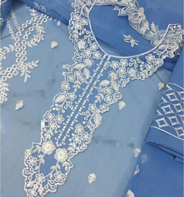 Organza Full Heavy Embroidered Dress With Threads & Sequins Organza Embroidered Dupatta (UnStitched) (CHI-869)