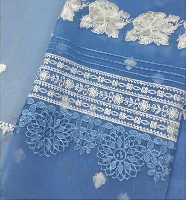 Organza Full Heavy Embroidered Dress With Threads & Sequins Organza Embroidered Dupatta (UnStitched) (CHI-869)