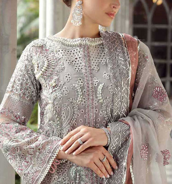 Organza Heavy Embroidered Dress With Embroidered Organza Dupatta (Unstitched) (CHI-899) Gallery Image 1