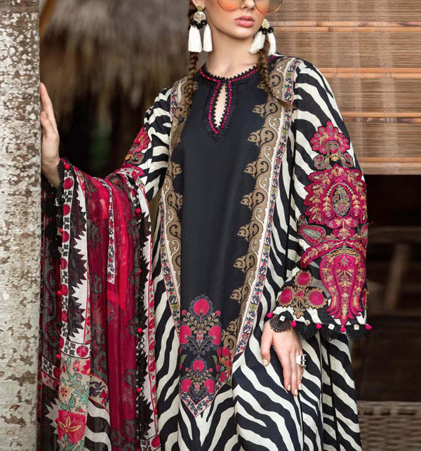 3 PCs Digital Printed Lawn Heavy Embroidered Dress With Chiffon Dupatta (Unstitched) (DRL-1578)	 Gallery Image 1