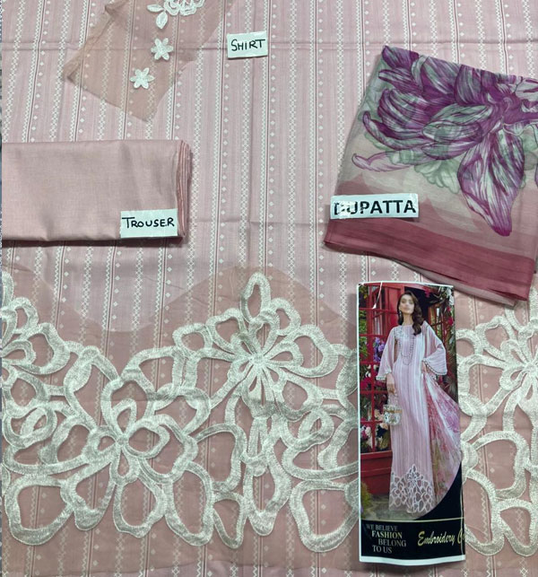 Latest M Printed Lawn Dress With Printed Chiffon Dupatta (Unstitched) (DRL-1609)	 Gallery Image 2