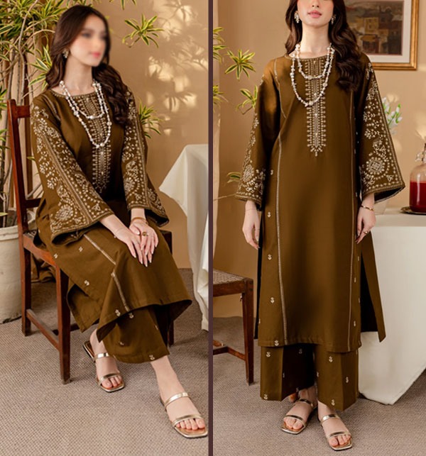 EID DEAL Pack Of 2 Luxury Lawn Heavy Embroidered Dress Heavy Embroidery Trouser (Deal-99)	 Gallery Image 1