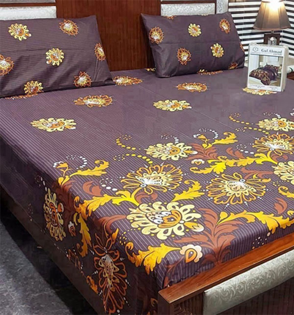 King Size Printed Cotton Salonica Bedsheet (BCP-142) Gallery Image 1