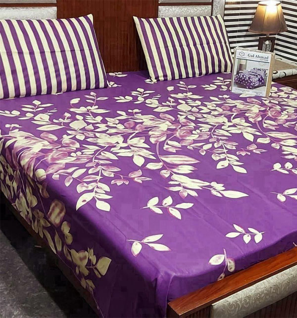 King Size Printed Cotton Salonica Bed Sheet (BCP-146)	 Gallery Image 1